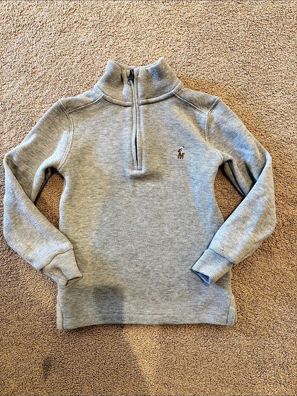 Polo Ralph Lauren Girls Size 4 Gray Quarter-Zip Sweater